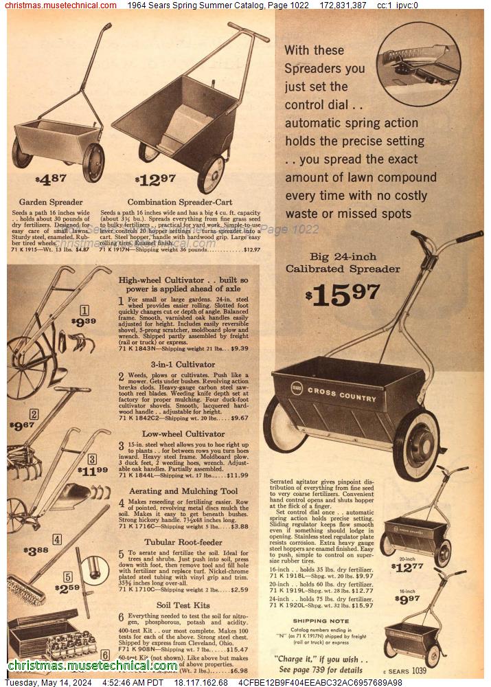 1964 Sears Spring Summer Catalog, Page 1022