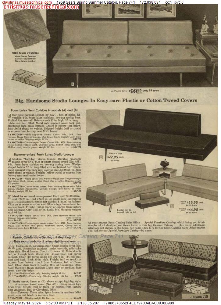 1959 Sears Spring Summer Catalog, Page 741