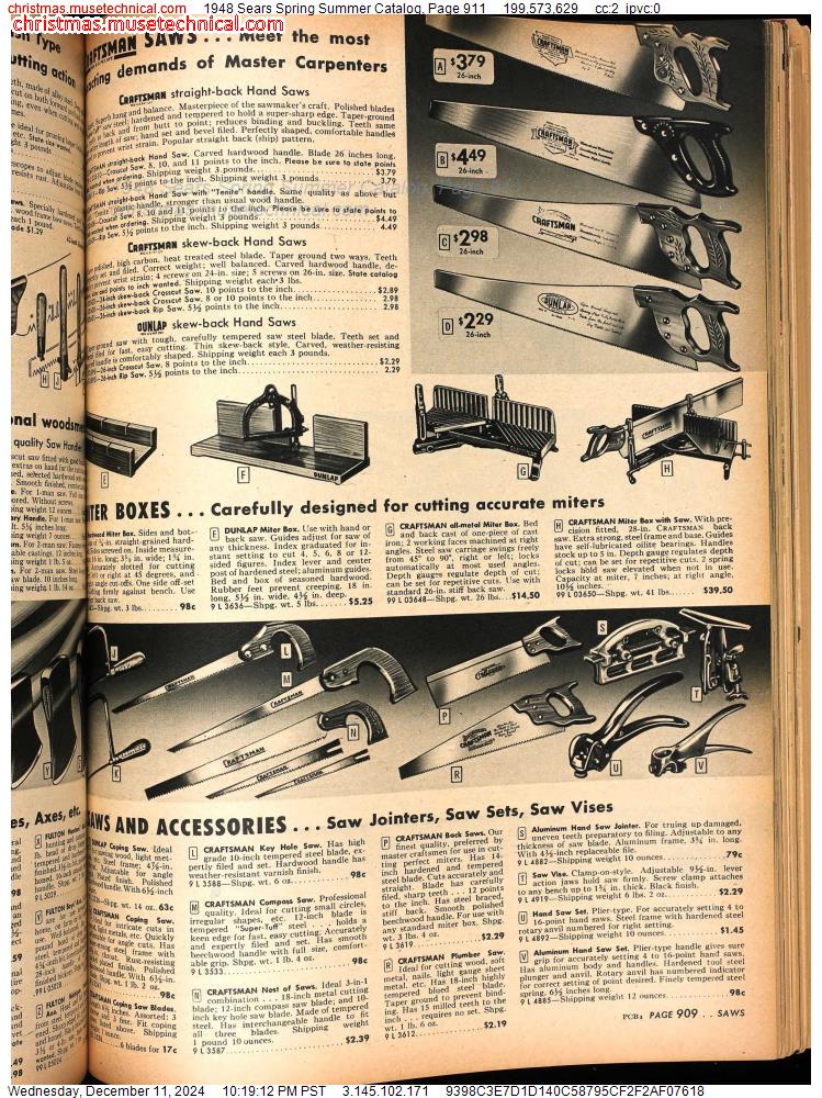 1948 Sears Spring Summer Catalog, Page 911