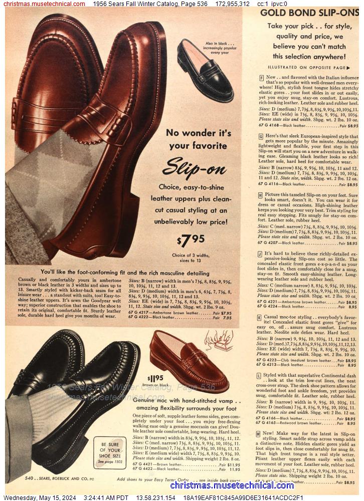 1956 Sears Fall Winter Catalog, Page 536