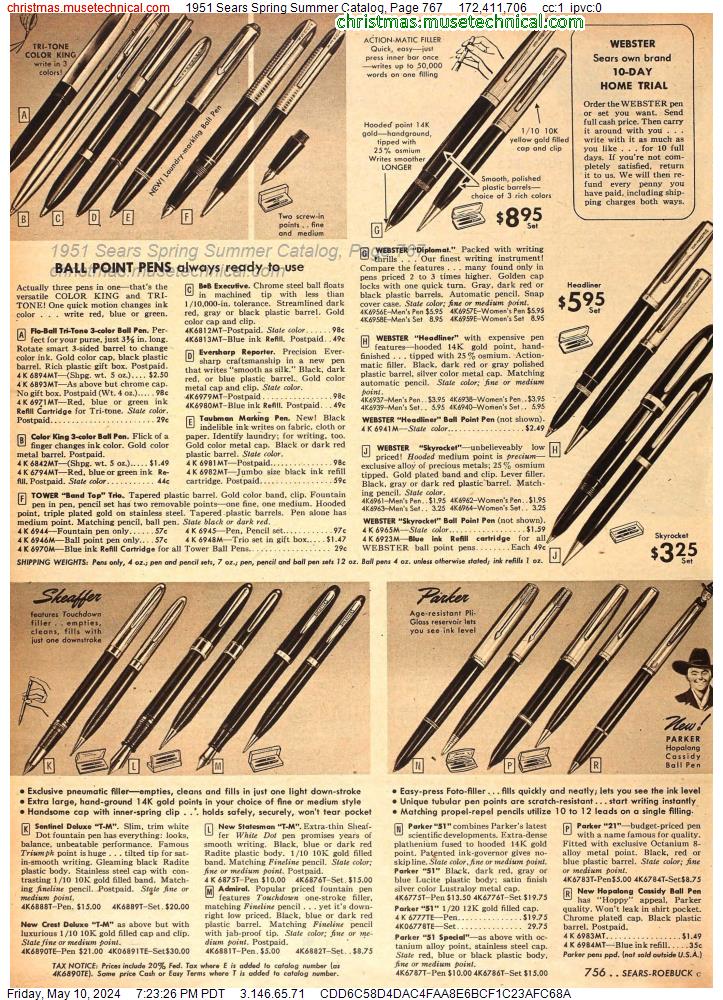 1951 Sears Spring Summer Catalog, Page 767