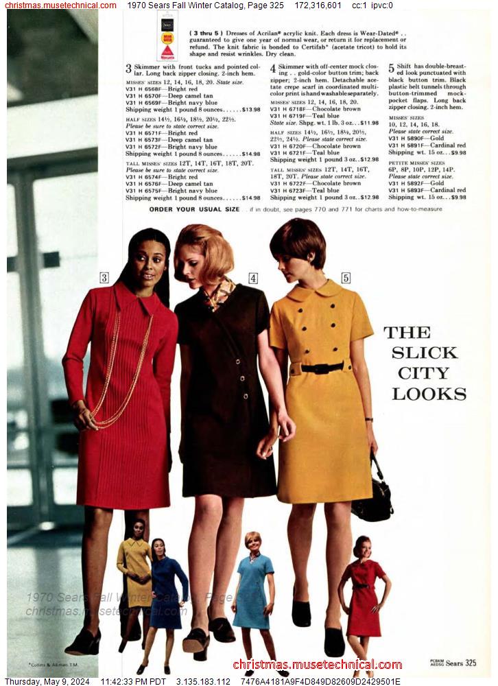 1970 Sears Fall Winter Catalog, Page 325