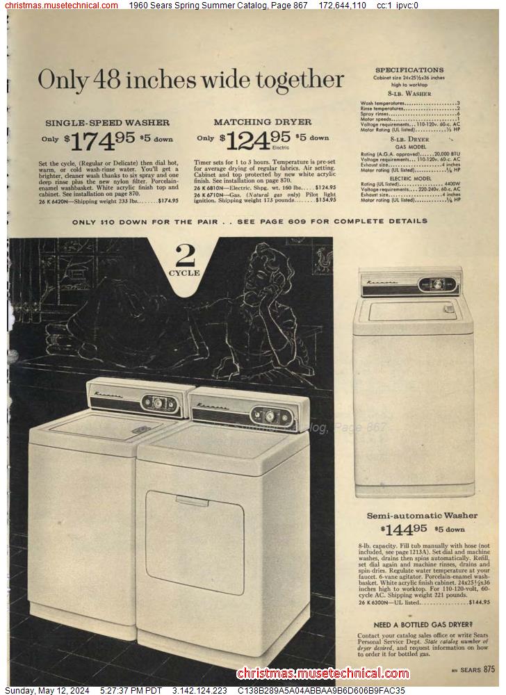 1960 Sears Spring Summer Catalog, Page 867