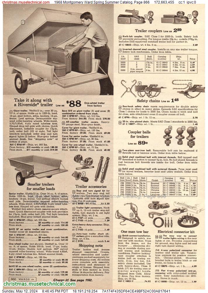 1968 Montgomery Ward Spring Summer Catalog, Page 866