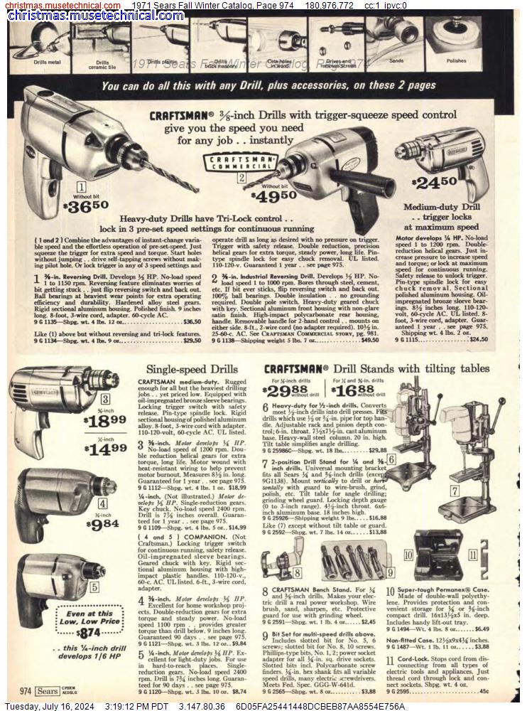 1971 Sears Fall Winter Catalog, Page 974