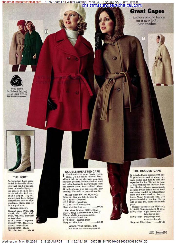 1975 Sears Fall Winter Catalog, Page 93