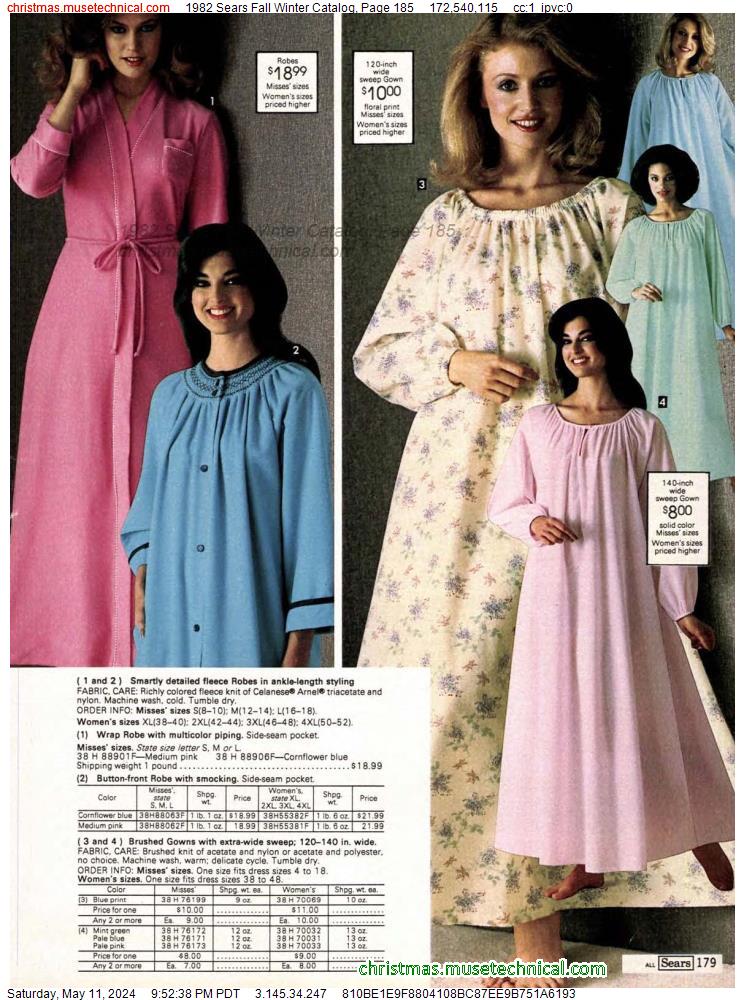 1982 Sears Fall Winter Catalog, Page 185