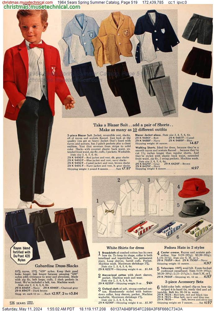 1964 Sears Spring Summer Catalog, Page 519