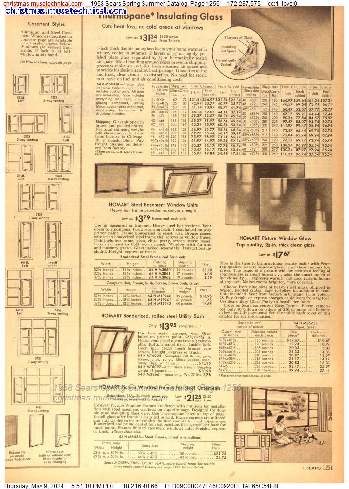1958 Sears Spring Summer Catalog, Page 1256