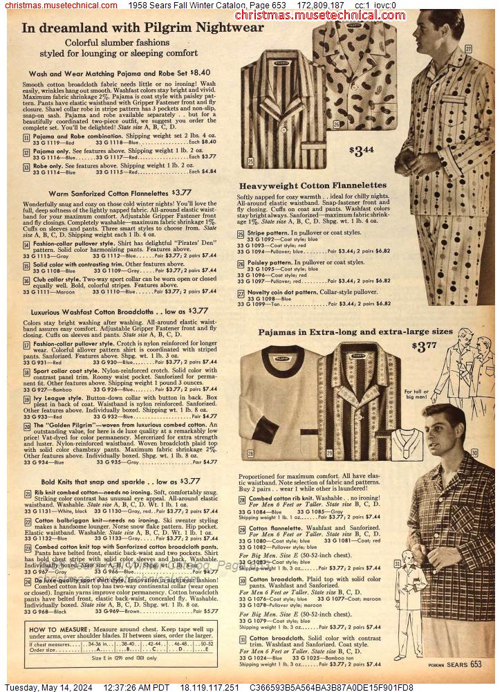 1958 Sears Fall Winter Catalog, Page 653