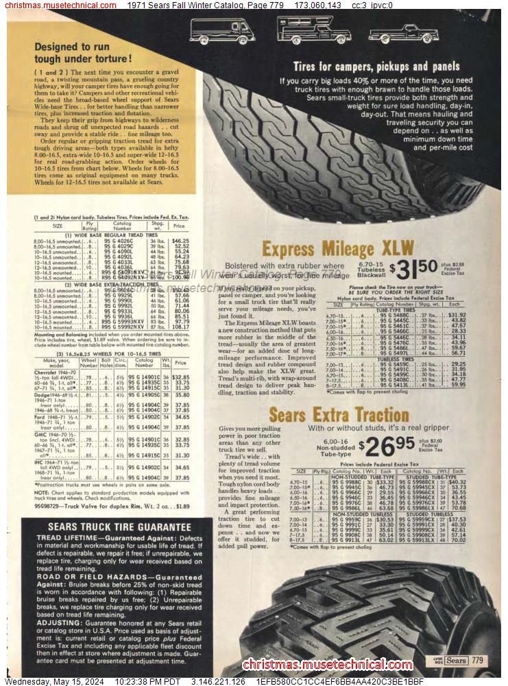 1971 Sears Fall Winter Catalog, Page 779