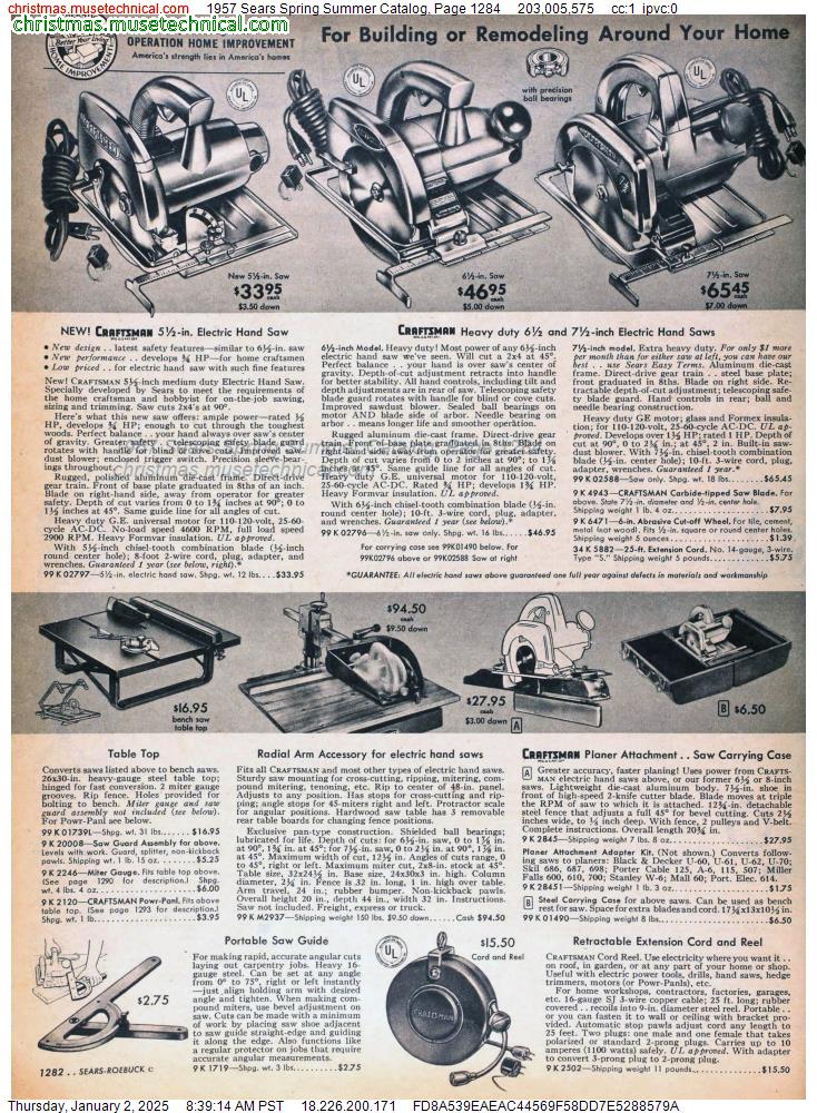 1957 Sears Spring Summer Catalog, Page 1284