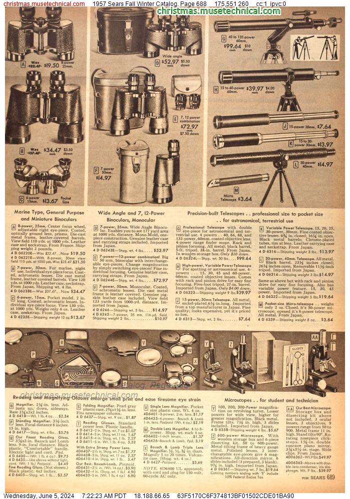 1957 Sears Fall Winter Catalog, Page 688