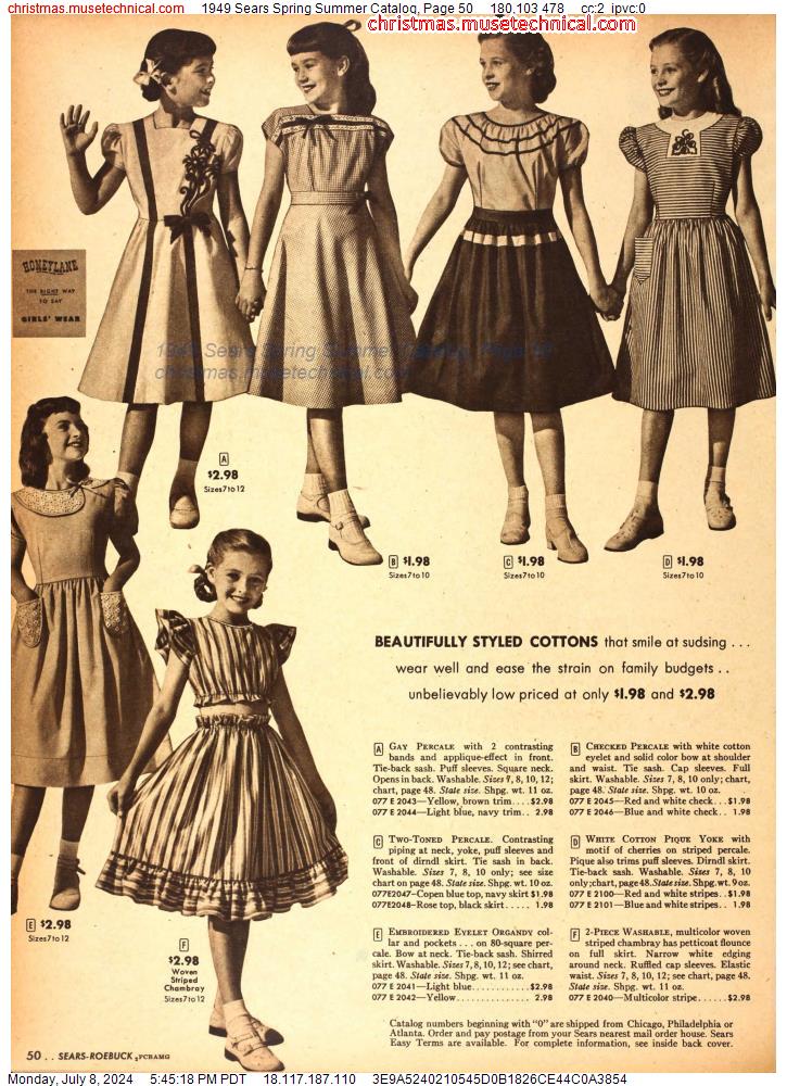 1949 Sears Spring Summer Catalog, Page 50