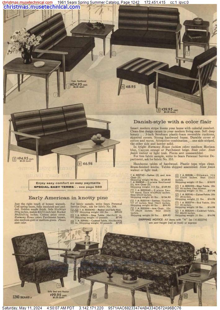 1961 Sears Spring Summer Catalog, Page 1242