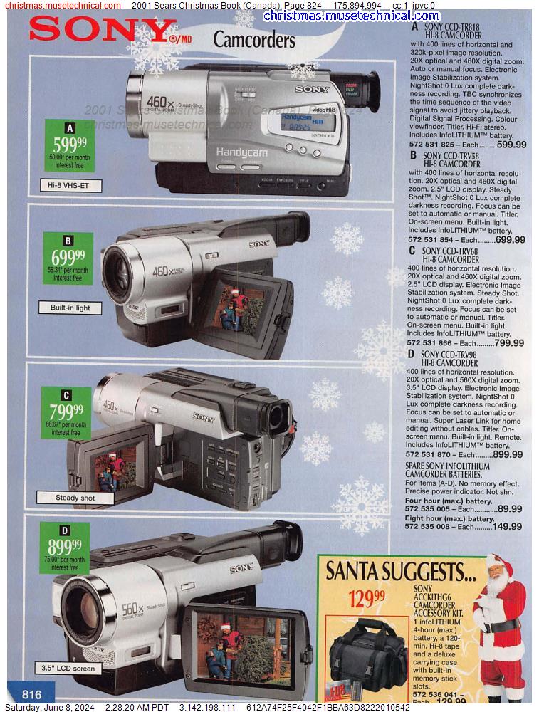 2001 Sears Christmas Book (Canada), Page 824