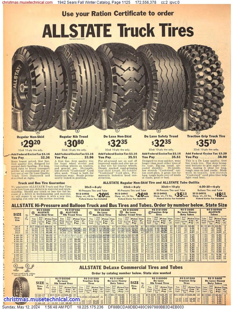 1942 Sears Fall Winter Catalog, Page 1125