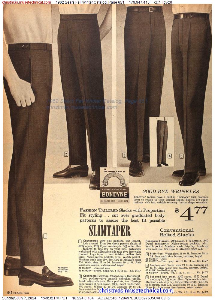 1962 Sears Fall Winter Catalog, Page 651