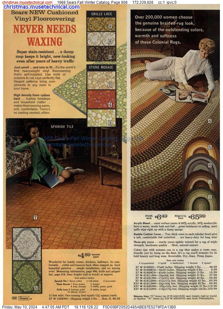 1968 Sears Fall Winter Catalog, Page 908