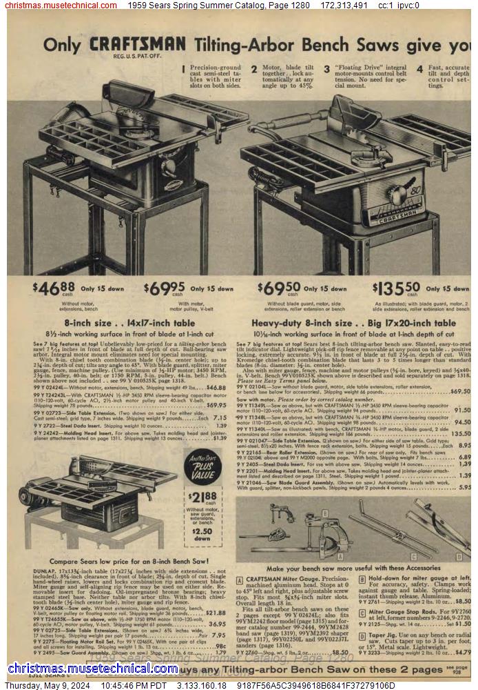 1959 Sears Spring Summer Catalog, Page 1280