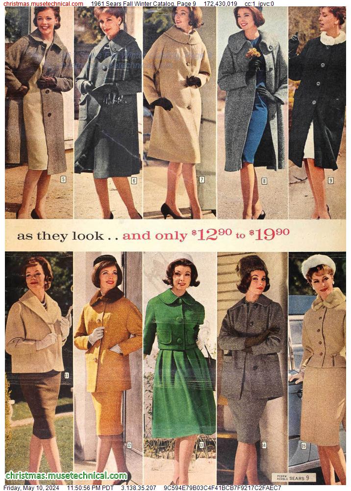 1961 Sears Fall Winter Catalog, Page 9