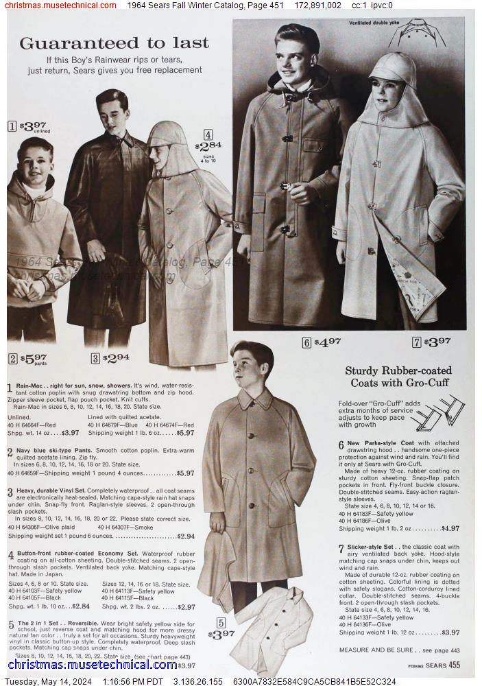 1964 Sears Fall Winter Catalog, Page 451