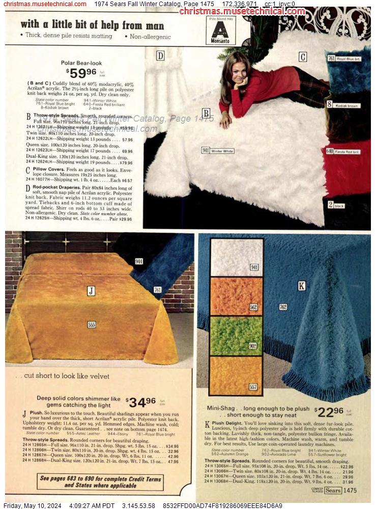 1974 Sears Fall Winter Catalog, Page 1475