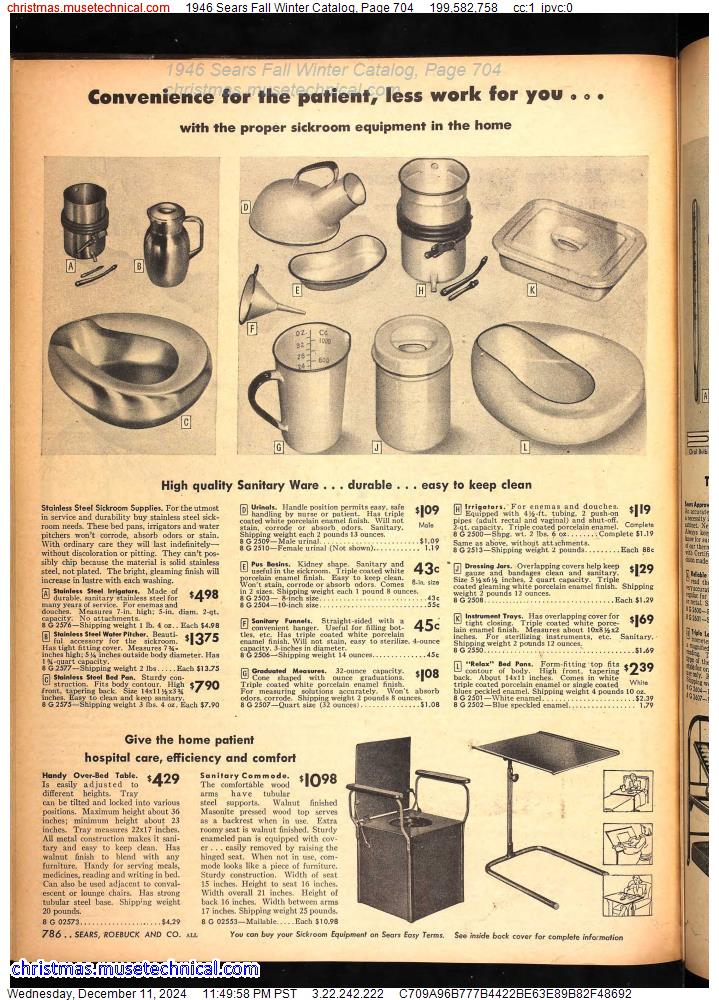 1946 Sears Fall Winter Catalog, Page 704