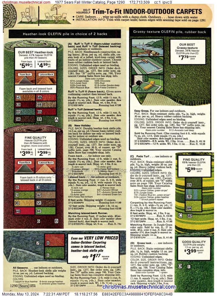 1977 Sears Fall Winter Catalog, Page 1290