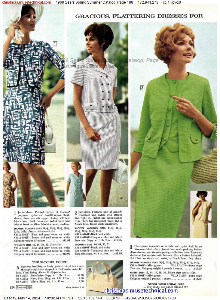 1969 Sears Spring Summer Catalog, Page 188