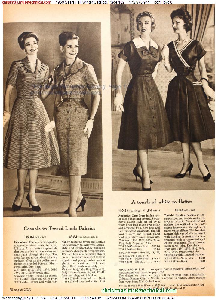 1959 Sears Fall Winter Catalog, Page 102