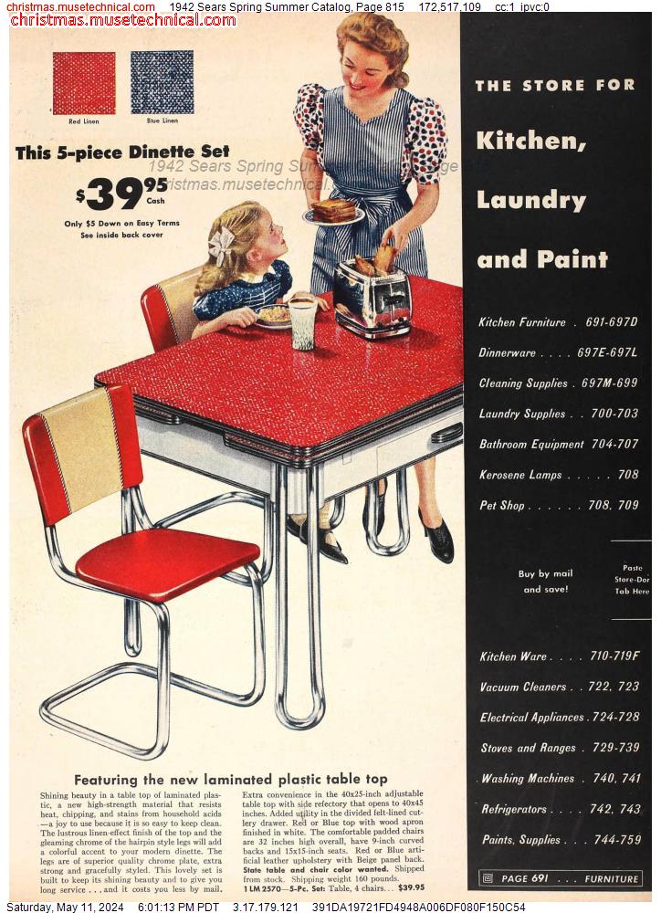 1942 Sears Spring Summer Catalog, Page 815