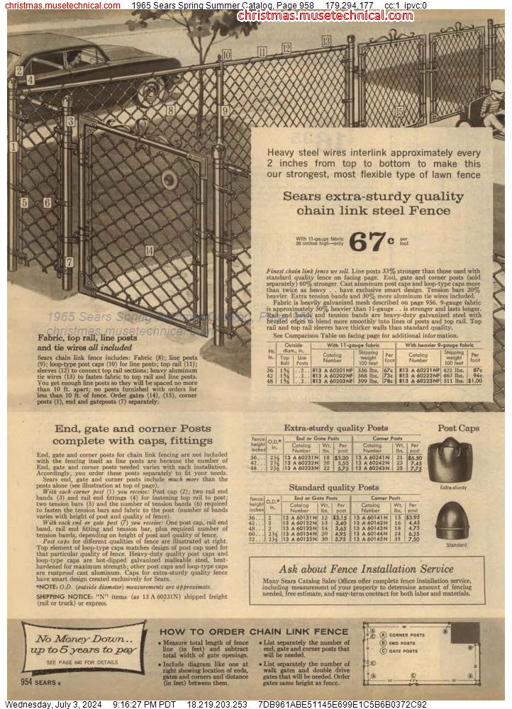 1965 Sears Spring Summer Catalog, Page 958