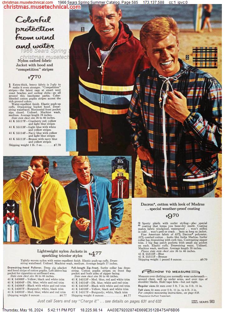 1966 Sears Spring Summer Catalog, Page 585