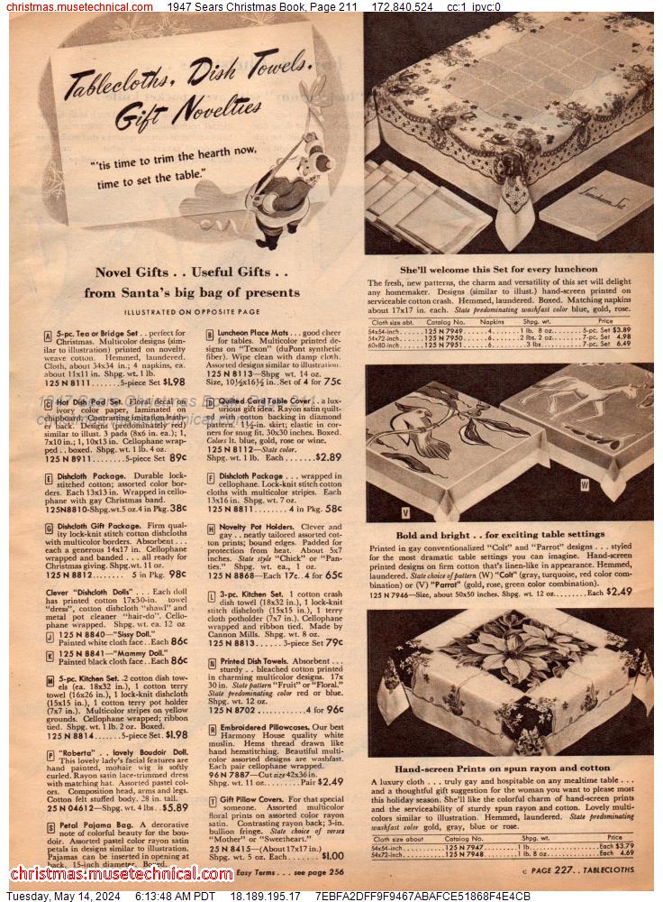 1947 Sears Christmas Book, Page 211