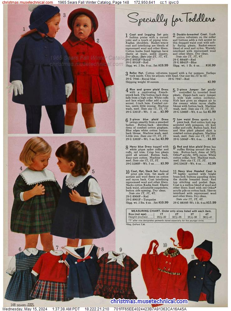 1965 Sears Fall Winter Catalog, Page 148