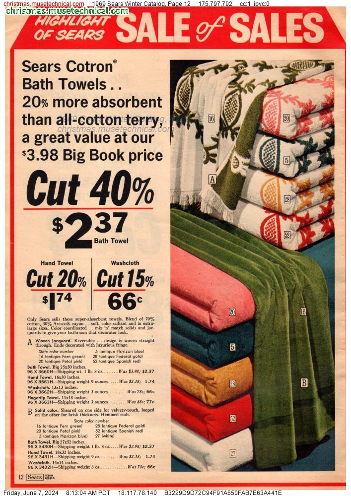 1969 Sears Winter Catalog, Page 12