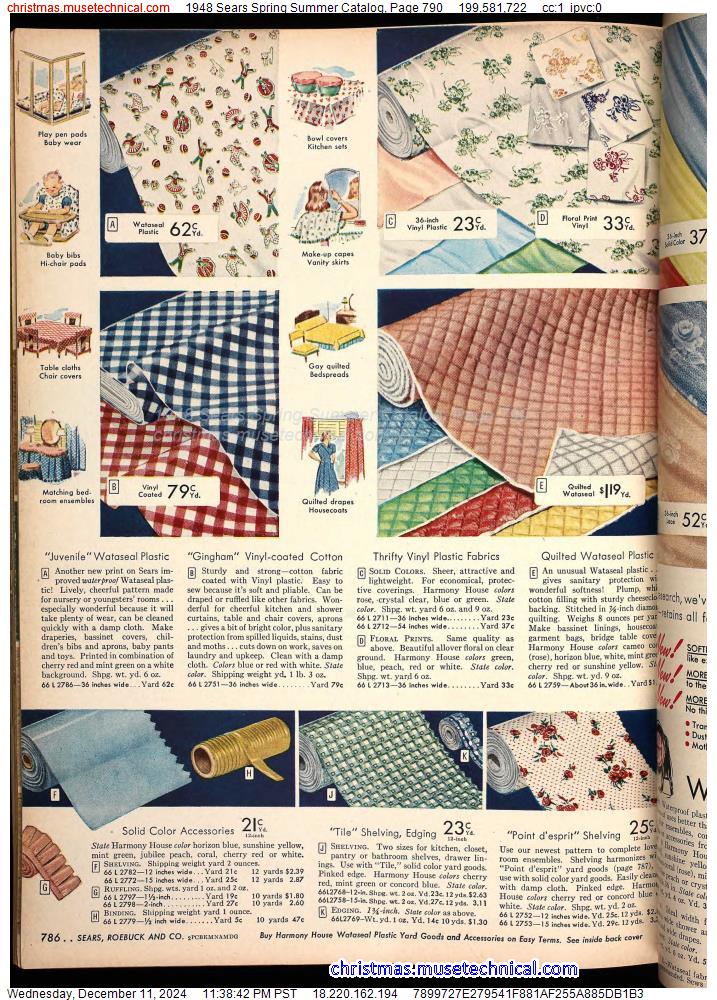 1948 Sears Spring Summer Catalog, Page 790