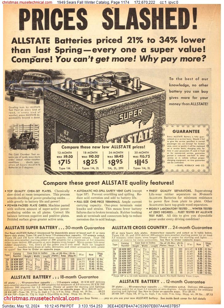 1949 Sears Fall Winter Catalog, Page 1174