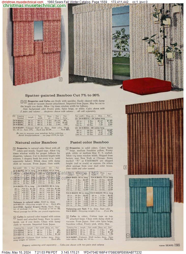 1960 Sears Fall Winter Catalog, Page 1559