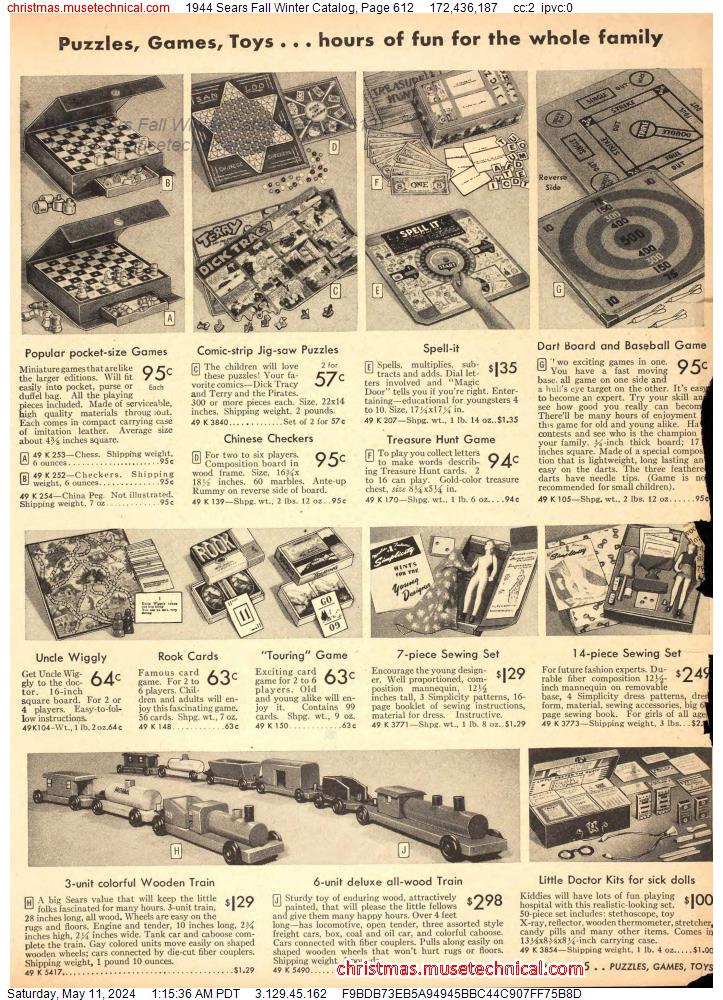 1944 Sears Fall Winter Catalog, Page 612