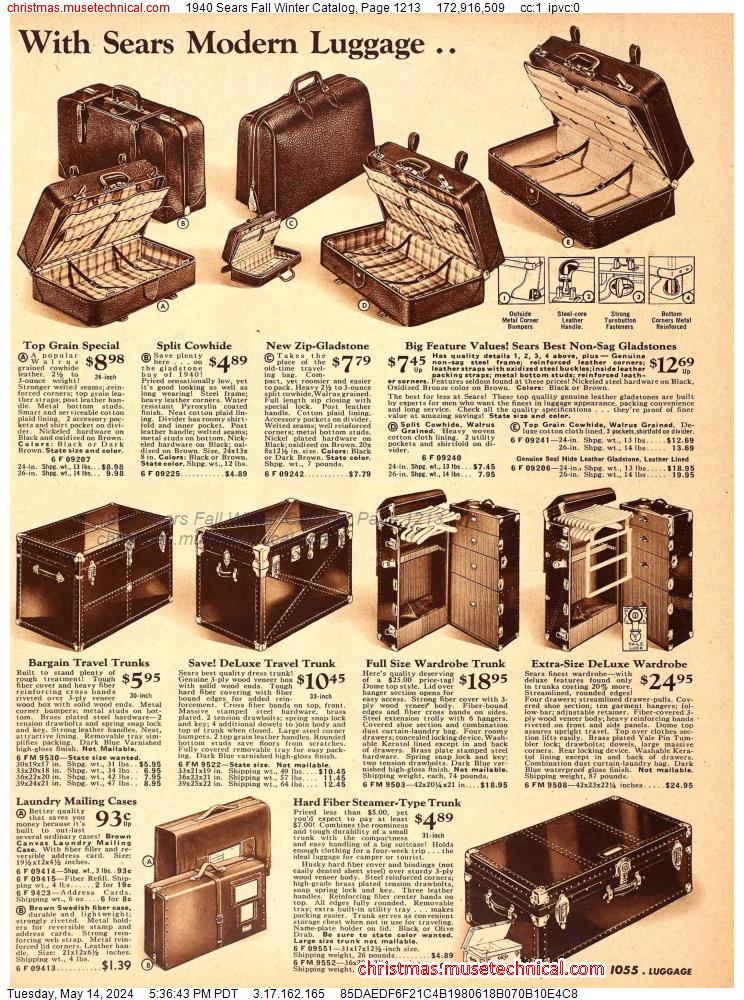 1940 Sears Fall Winter Catalog, Page 1213
