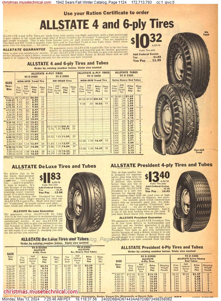 1942 Sears Fall Winter Catalog, Page 1124