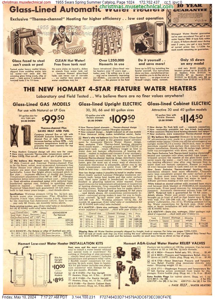 1955 Sears Spring Summer Catalog, Page 1024