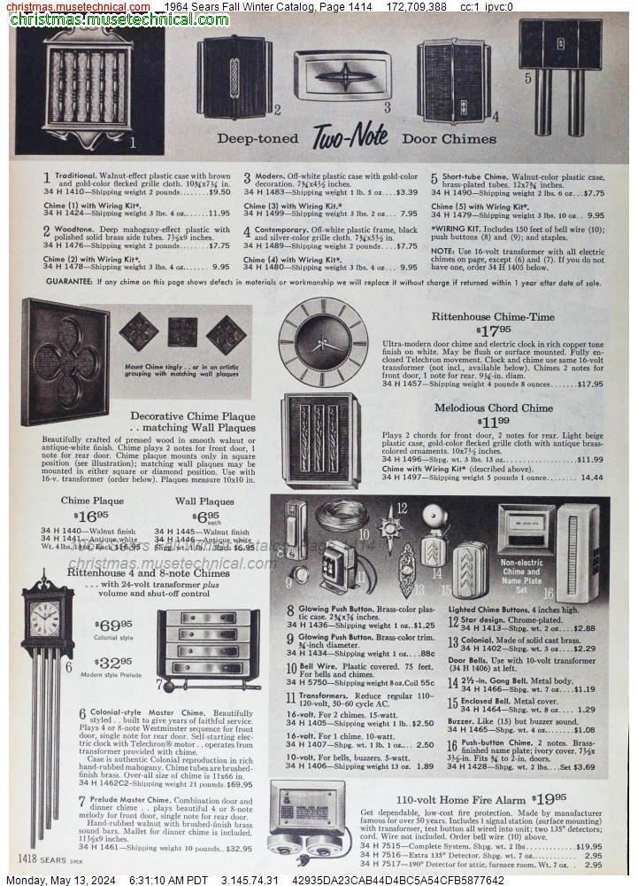 1964 Sears Fall Winter Catalog, Page 1414