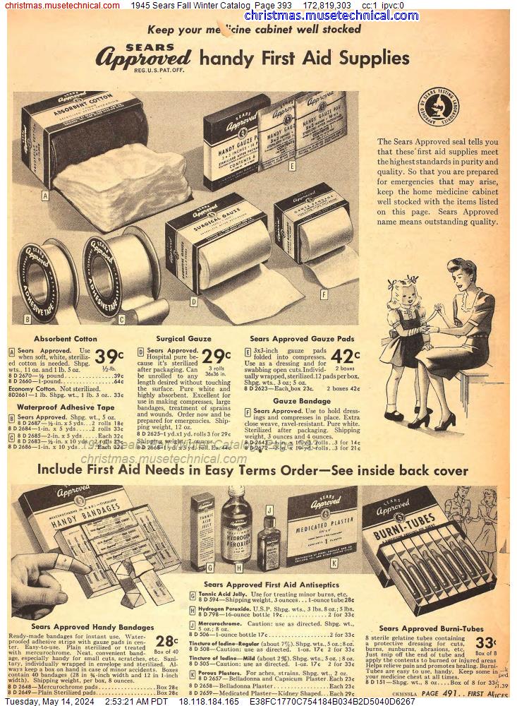 1945 Sears Fall Winter Catalog, Page 393
