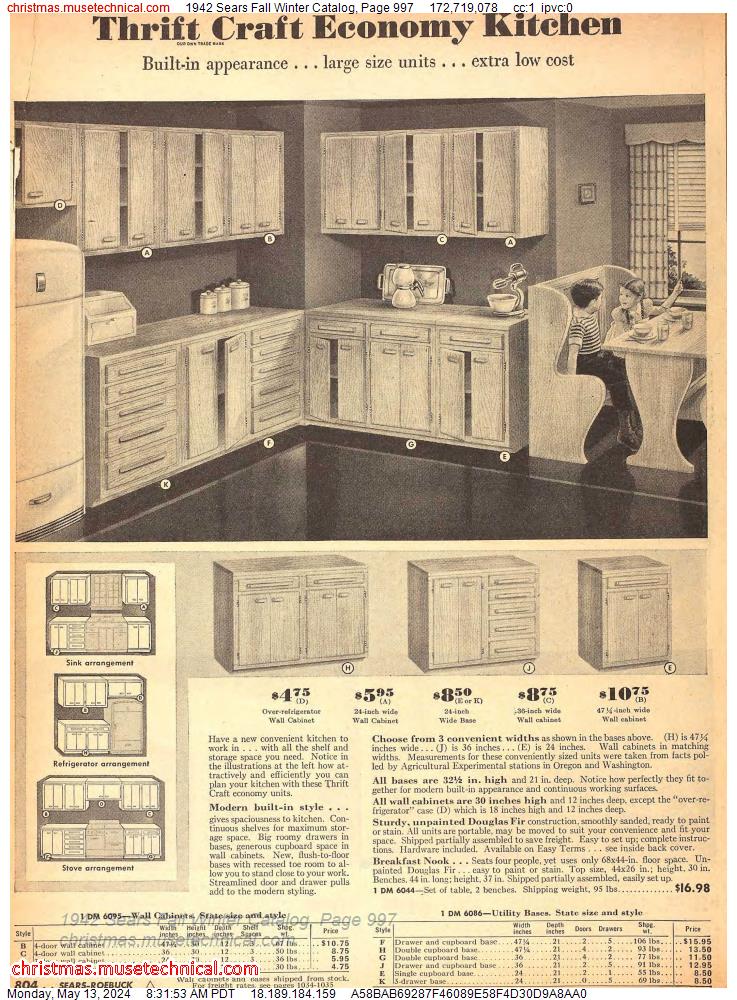1942 Sears Fall Winter Catalog, Page 997