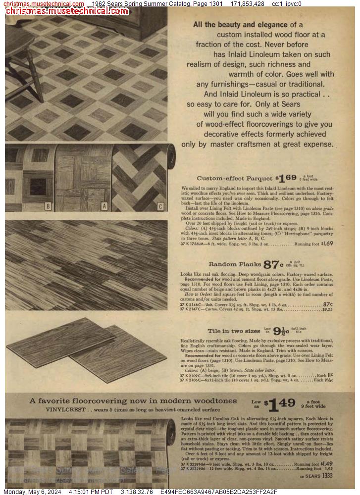 1962 Sears Spring Summer Catalog, Page 1301