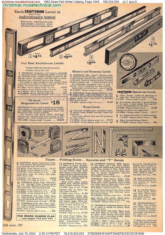 1963 Sears Fall Winter Catalog, Page 1045