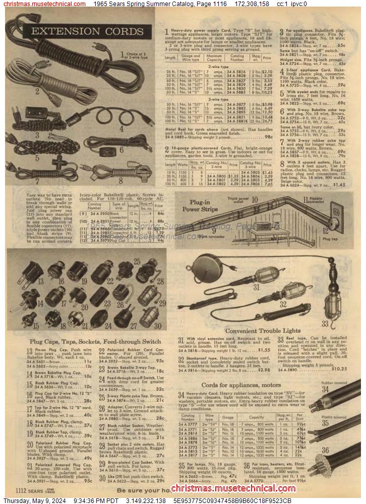 1965 Sears Spring Summer Catalog, Page 1116